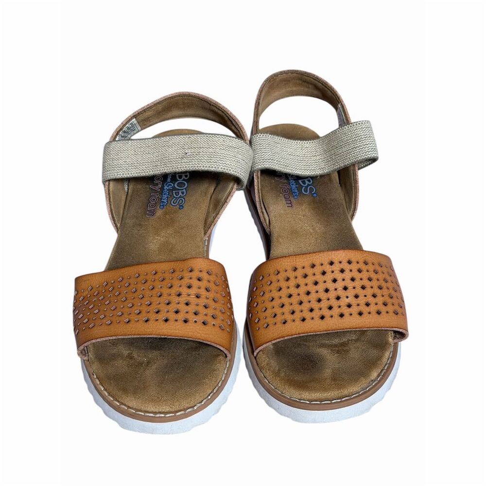 Skechers BOBS Women's Desert Kiss Sandals Brown Size 6 Slingback - Picture 4 of 9